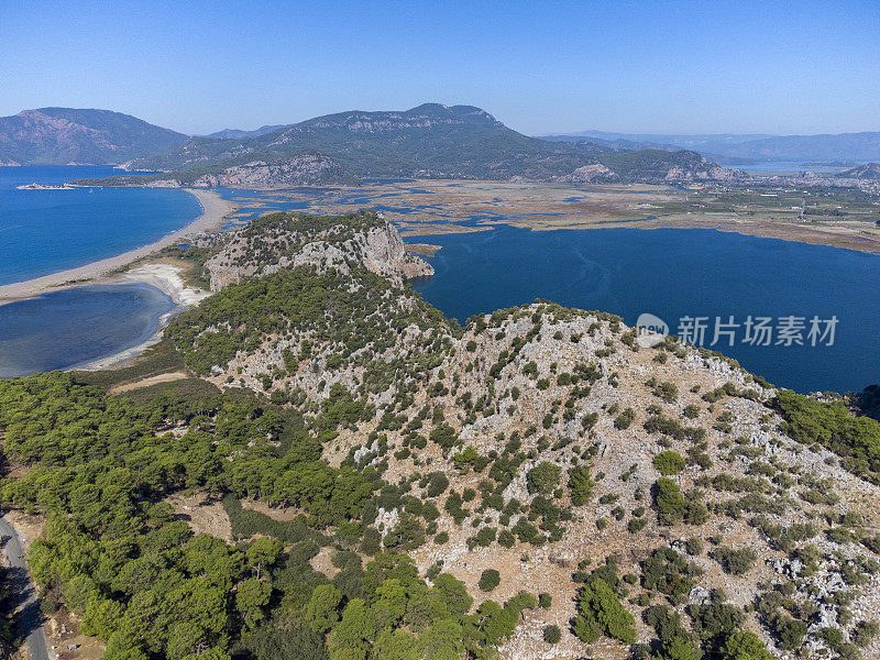 鸟瞰美丽的Mugla Dalyan Iztuzu